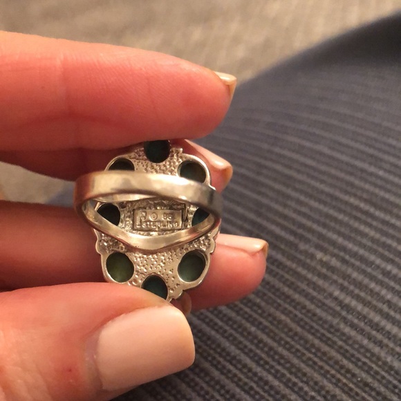 Sterling turquoise and spiney oyster ring size 7 - Picture 3 of 3
